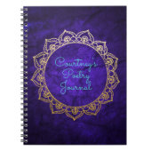 Personalisierte Poesie-Zeitschrift mit GoldMandala Notizblock (Vorderseite)