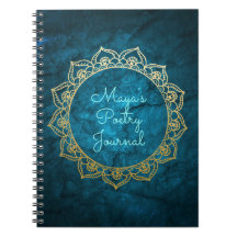 Personalisierte Poesie-Zeitschrift mit GoldMandala