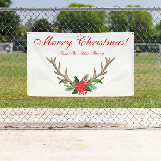 Personalisierte Poinsettia Weihnachtsbanner Banner (Insitu)