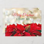 Personalisierte Poinsettia Weihnachtskarte Einladung (Vorne/Hinten)