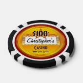 Personalisierte Poker Chips, Gold/Red Casino Pokerchips (Einzeln)