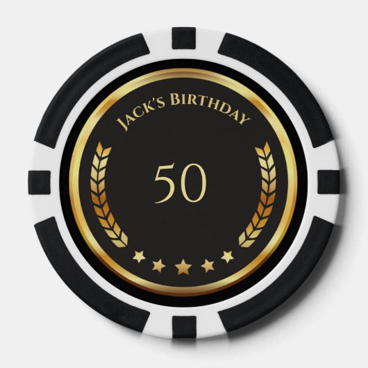 Personalisierte Pokerchips zum 50. Geburtstag (Vorderseite)