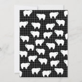 Personalisierte Polarbärkarten im schwarzen Hinter Dankeskarte (Rückseite)