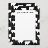 Personalisierte Polarbärkarten im schwarzen Hinter Dankeskarte (Vorne/Hinten)