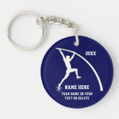 Personalisierte Pole Vault gibt Farben, Text Schlüsselanhänger (Vorderseite)