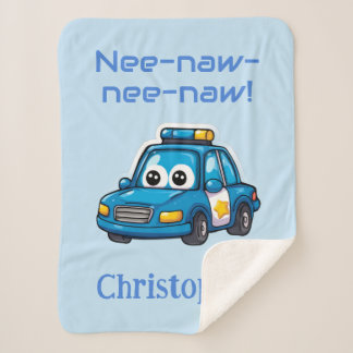 Personalisierte Polizeiautodecke für Kinder Sherpadecke