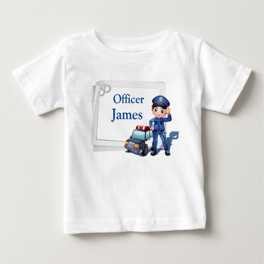 Personalisierte Polizeibeamte Baby T-shirt (Vorderseite)