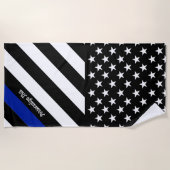 Personalisierte Polizeiflagge der dünnen blauen Li Strandtuch (Vorderseite)