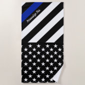 Personalisierte Polizeiflagge der dünnen blauen Li Strandtuch (Vorderseite)