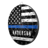Personalisierte Polizeiflagge dünne blaue Linie Dartscheibe (Vorderseite rechts)