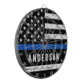 Personalisierte Polizeiflagge dünne blaue Linie Dartscheibe (Vorderseite Links)