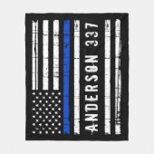 Personalisierte Polizeiflagge dünne blaue Linie Fleecedecke (Vorderseite)