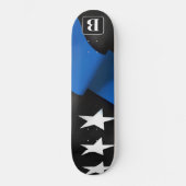Personalisierte Polizeiflagge Thin Blue Line Skateboard (Vorderseite)