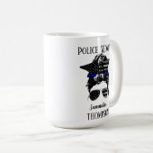 Personalisierte Polizeifrau von Thin Blue Line Kaffeetasse (VorderseiteRechts)