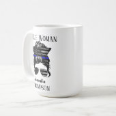 Personalisierte Polizeifrau von Thin Blue Line Kaffeetasse (Vorderseite Links)