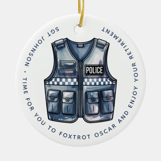 Personalisierte polizeiliche Vollstreckung Keramik Ornament (Vorne)