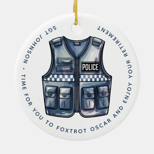 Personalisierte polizeiliche Vollstreckung Keramik Ornament (Hinten)