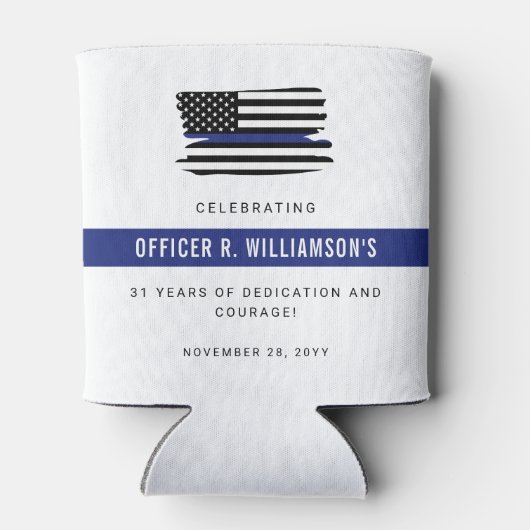 Personalisierte Polizeiresignation Dosenkühler (Rückseite)