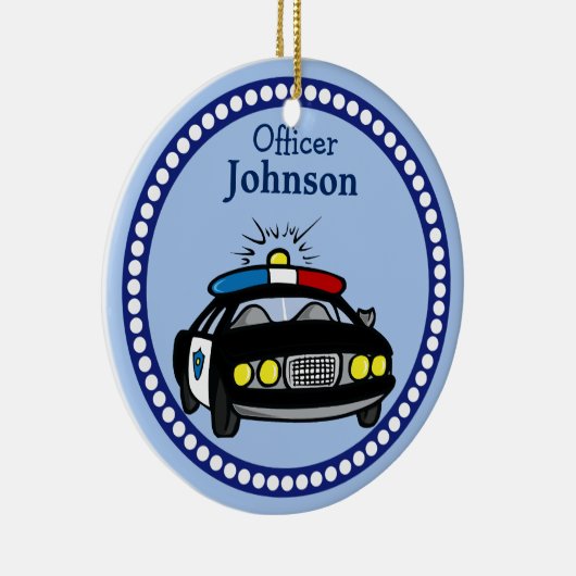 Personalisierte Polizeiwache Weihnachtsfeier Keramik Ornament (Rechts)