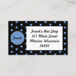 Personalisierte Polka Dot Business Cards (schwarz) Visitenkarte