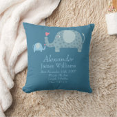 Personalisierte Polka-Dot-Elefanten-Babyschwestern Kissen (Decke)