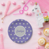 Personalisierte Polka Dot Paper Teller (Lavender) (Party)