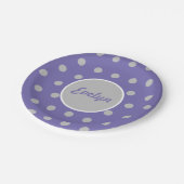 Personalisierte Polka Dot Paper Teller (Lavender) (Schrägansicht)