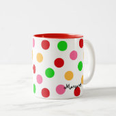 Personalisierte Polka Dot Pattern Zweifarbige Tasse (VorderseiteRechts)