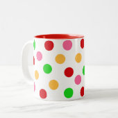 Personalisierte Polka Dot Pattern Zweifarbige Tasse (Vorderseite Links)