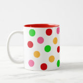 Personalisierte Polka Dot Pattern Zweifarbige Tasse (Links)