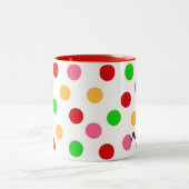 Personalisierte Polka Dot Pattern Zweifarbige Tasse (Mittel)