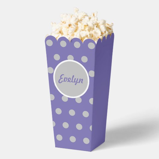 Personalisierte Polka Dot Popcorn Box (Lavender) Geschenkschachtel (Geplatzt)