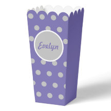 Personalisierte Polka Dot Popcorn Box (Lavender)
