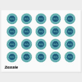 Personalisierte Polka Dot Round Stickers (Aqua & B (Blatt)