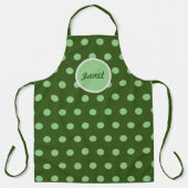 Personalisierte Polka Dot Schürze (Hunter Green & (Vorderseite)