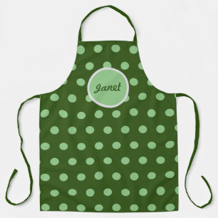 Personalisierte Polka Dot Schürze (Hunter Green &