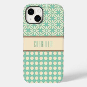 Personalisierte Polka Dots and Blume Telefoncase Case-Mate iPhone 14 Hülle