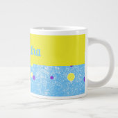 Personalisierte Polka Dots auf Blue Jumbo Jumbo-Tasse (Rechts)