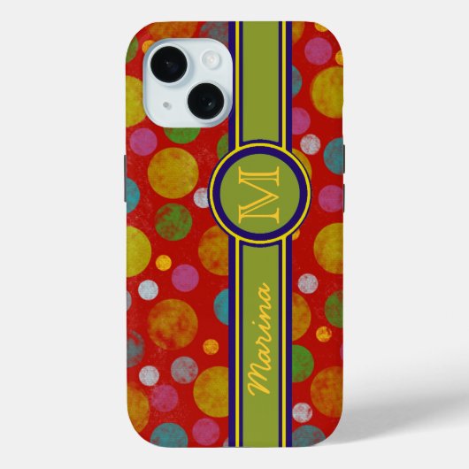 personalisierte Polka Dots Farbe Case-Mate iPhone Hülle (Rückseite)