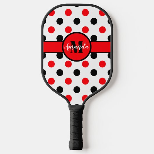 Personalisierte Polka-Dots, lasst uns Pickleba bek Pickleball Schläger (Rückseite)