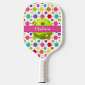 Personalisierte Polka-Dots, lasst uns Pickleba bek Pickleball Schläger (Rückseite)