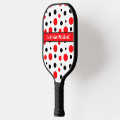Personalisierte Polka Dots, lasst uns pickled werd Pickleball Schläger (Links)