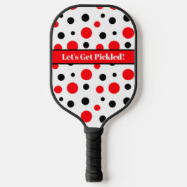 Personalisierte Polka Dots, lasst uns pickled werd Pickleball Schläger