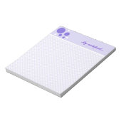 Personalisierte Polka Dots Notepad: Lila weiße Pun Notizblock (Rotiert)