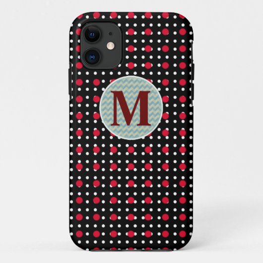 personalisierte Polka-Punkte Case-Mate iPhone Hülle (Rückseite)