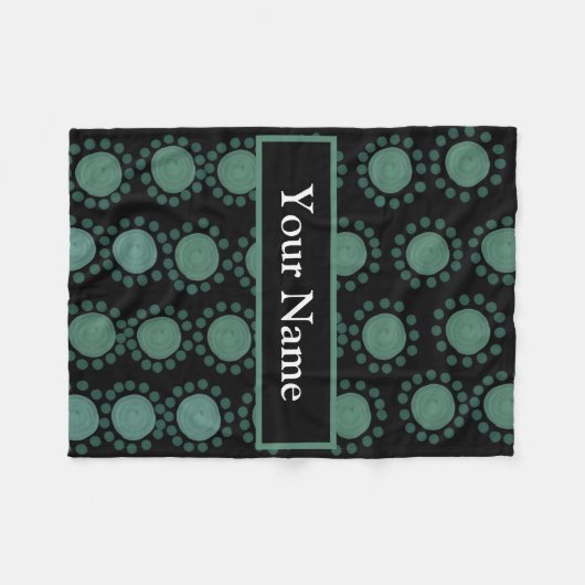 Personalisierte Polka-Punkte Fleecedecke (Vorderseite (Horizontal))