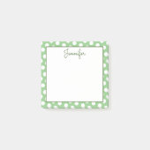 Personalisierte Polka-Punkte in Grün und Weiß Post-it Klebezettel (Vorderseite)