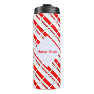 Personalisierte polnische Fliesenflagge Thermosbecher