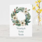 Personalisierte polnische Weihnachtskarte Karte (Gelbe Blume)