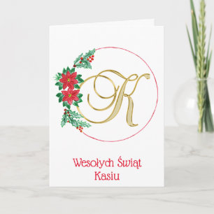 Personalisierte polnische Weihnachtskarte Karte